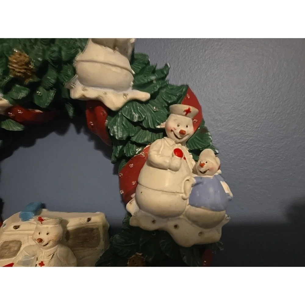 Christmas Snowman Medic EMS Rescue Wreaths‎ Light & Sound